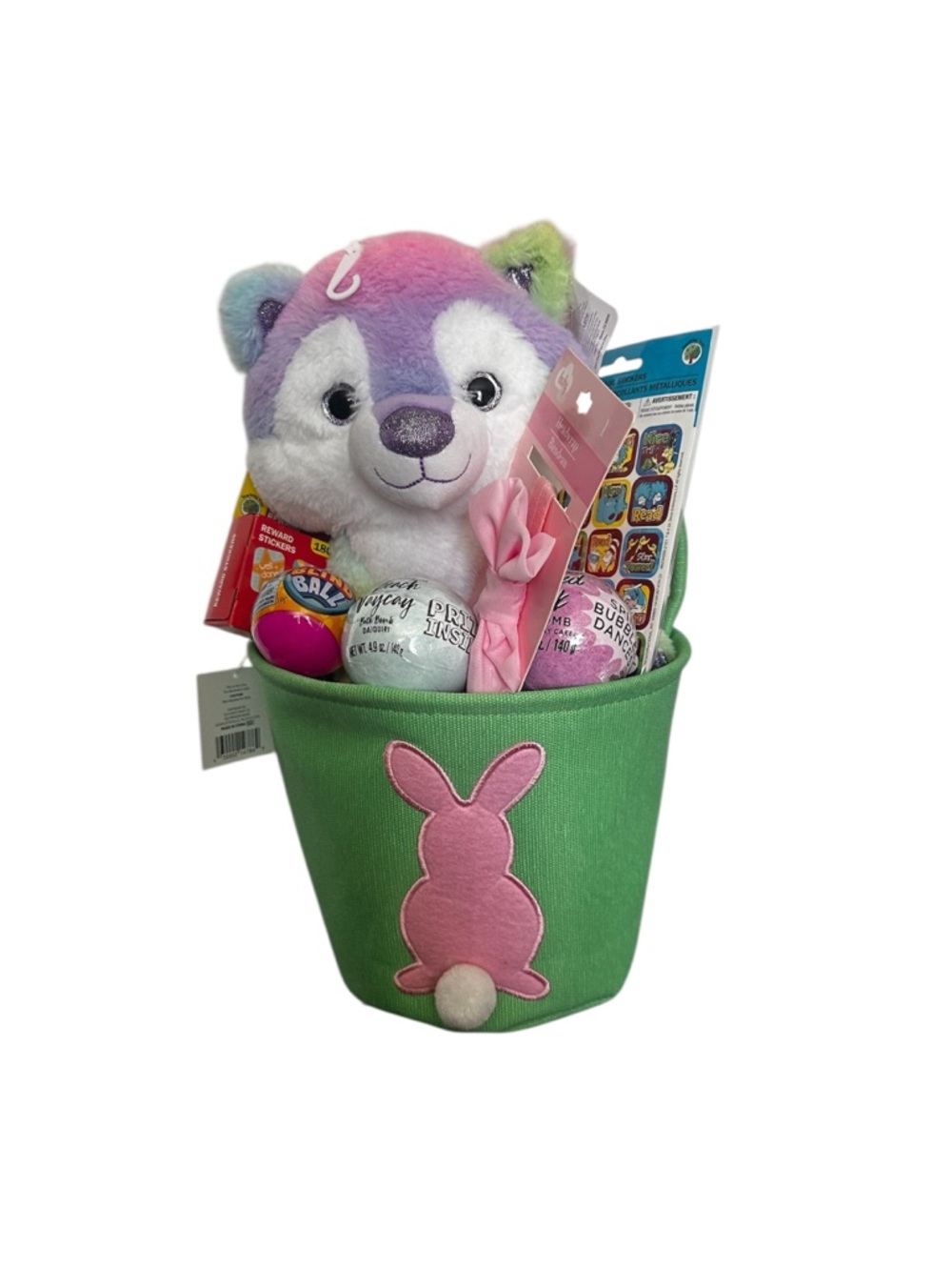 Plush Kids  Easter Gift Basket - 7 pieces New